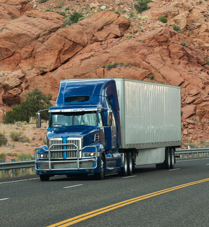 Truck on highway