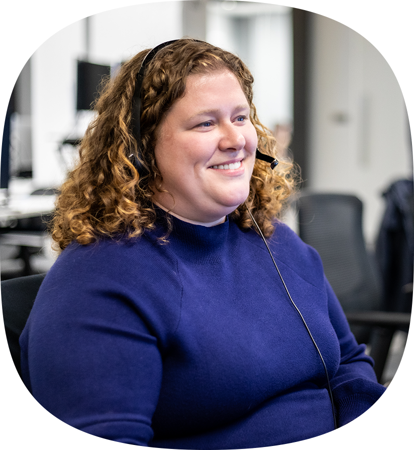 An Echo team member at their work station helping a client optimize their manufacturing supply chain.