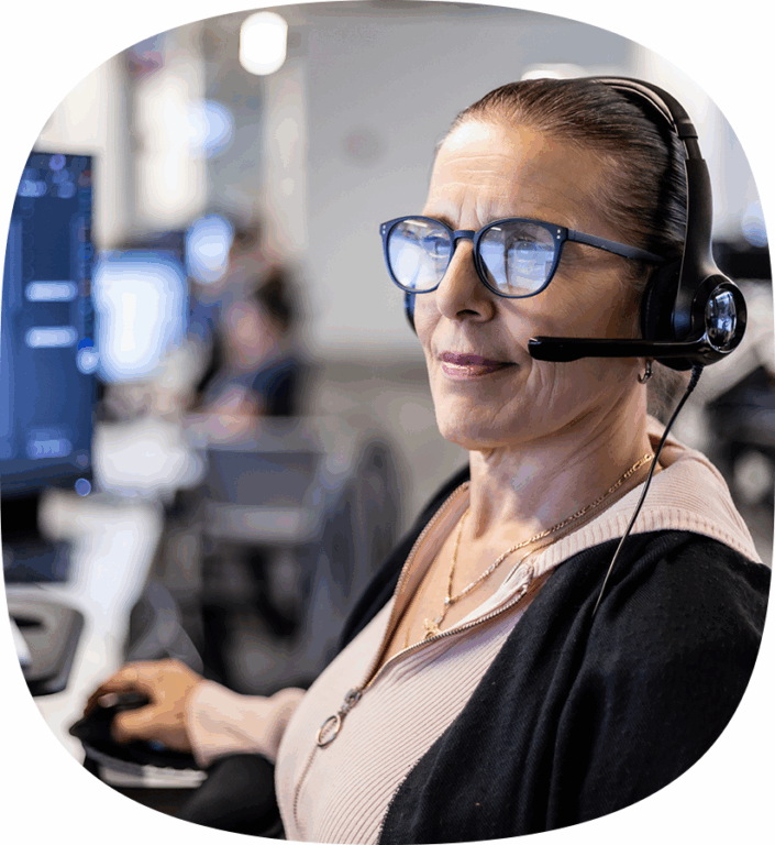 An Echo team member at their work station helping a client optimize their retail supply chain.